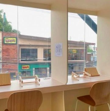 Window seats overlooking the street